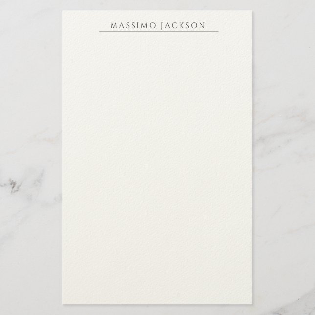 Papelería Own Name Calligraphy Chic Plain Simple Black White (Anverso)