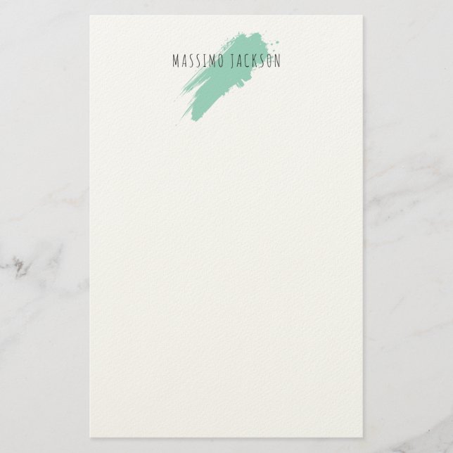 Papelería Own Name Decorative Chic Plain Simple Blue White (Anverso)