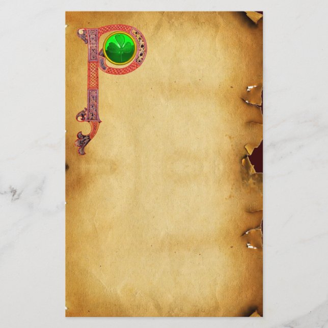 PAPELERÍA P MONOGRAMA CELÁTICO DEL DÍA DE SAN PATRICK CON SH (Anverso)