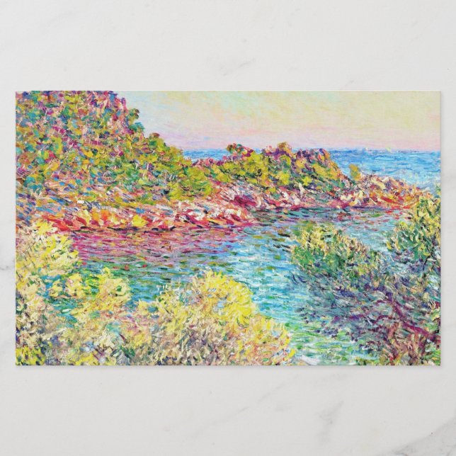 Papelería Paisaje cerca de Monte Carlo (por Claude Monet) (Anverso)
