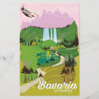 Papelería paisaje de Baviera Alemania impresión de viaje