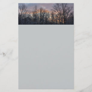 Papelería Paisaje de la Naturaleza del Sol Invierno I Pastel