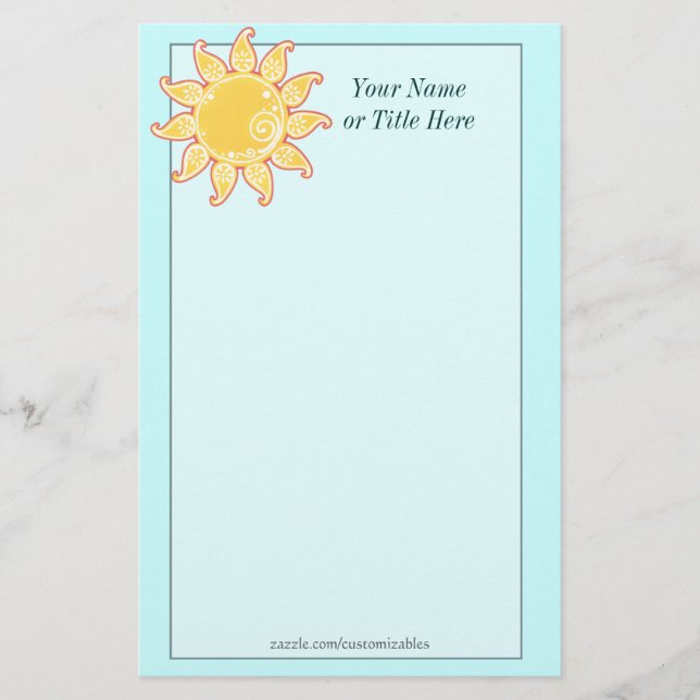 Papelería Paisley Sun Stationery (Anverso)