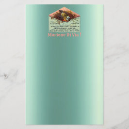 Papelería Pájaro anidado vintage rosa verde azulado rosa