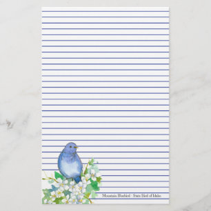 Papelería Pájaro del estado de Bluebird de Idaho Blue Lining