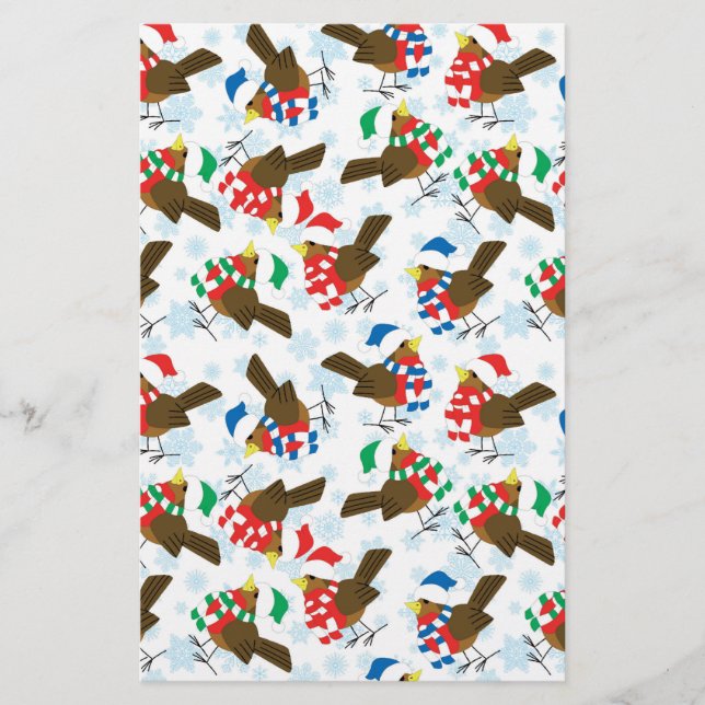 Papelería pájaro navidad santa (Anverso)