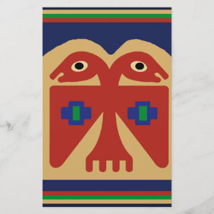 Papelería Pájaro Tribal Peruano de Dos Cabezas