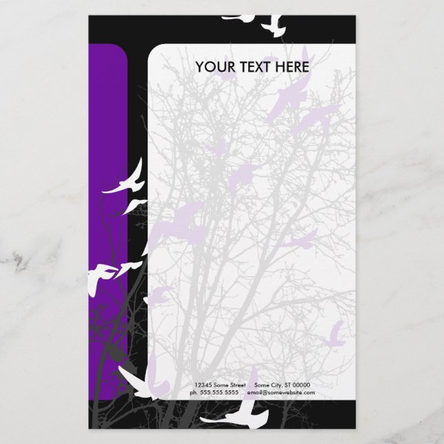 Papelería pájaros de silucida (Anverso)