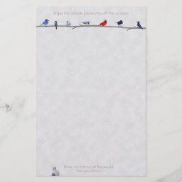 Papelería Pájaros de Wiinter del día de fiesta: