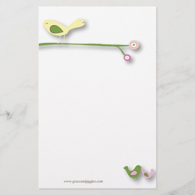 Papelería pájaros en un capricho (Anverso)