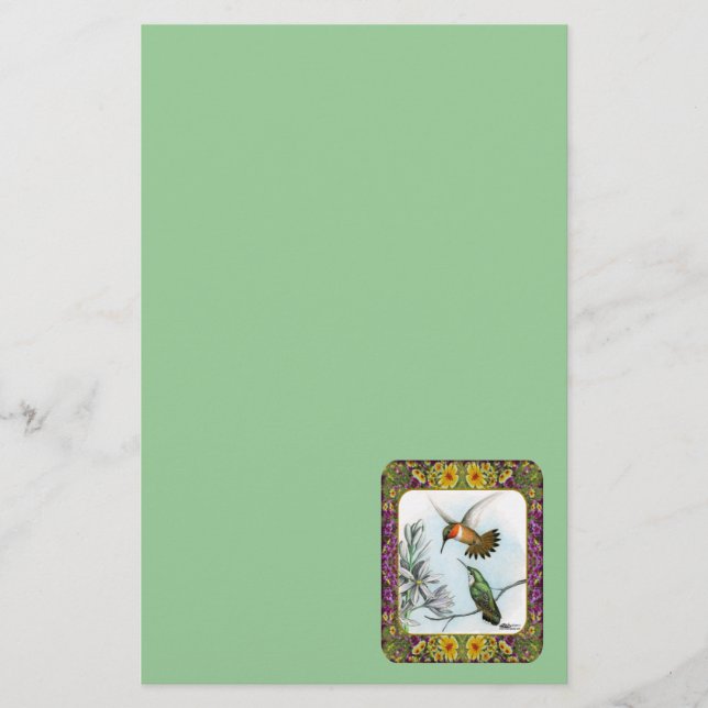 Papelería Pájaros y flores #2 (Anverso)