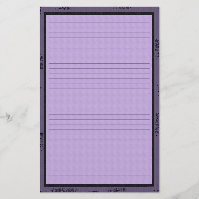 Papelería Palabras de la púrpura (Anverso)