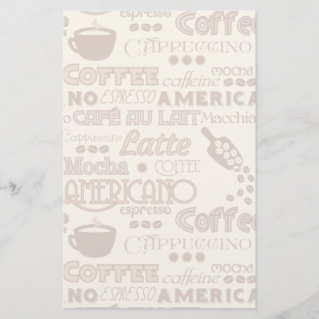 Papelería Palabras del café (Anverso)