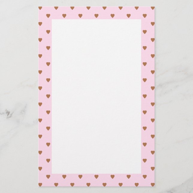 Papelería Palidezca - el modelo rosado y marrón del corazón (Anverso)