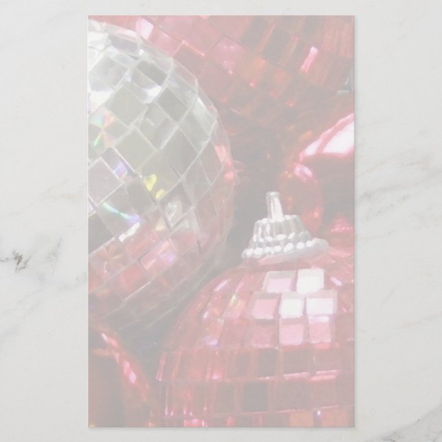 Papelería Pálido diseño de fondo de Red Baubles (Anverso)