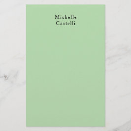 Papelería Pálido Verde Profesional Único Clásico Tu Nombre