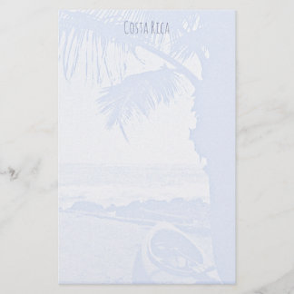 Papelería Palm Tree y Ocean Pale Blue Scene