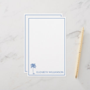 Papelería Palmera Palmetto Azul Costero Personalizada