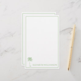 Papelería Palmera Palmetto Verde Costera Personalizada