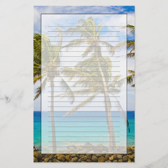 Papelería Palmeras de coco (Cocos nucifera) que se mecen (Anverso)