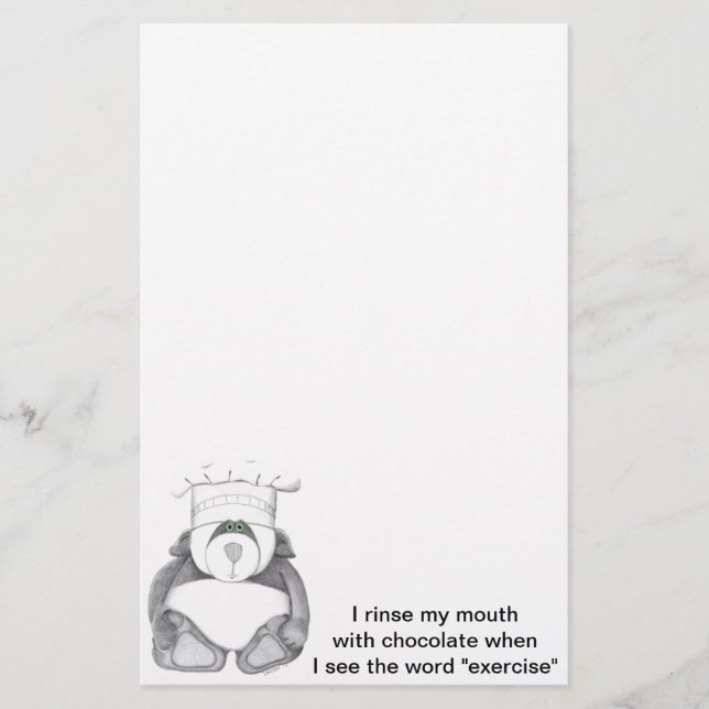 Papelería Panda Bear Chef Chocolate (Anverso)