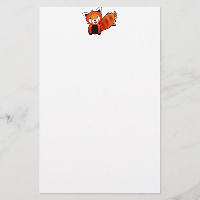 Papelería Panda roja feliz (Anverso)
