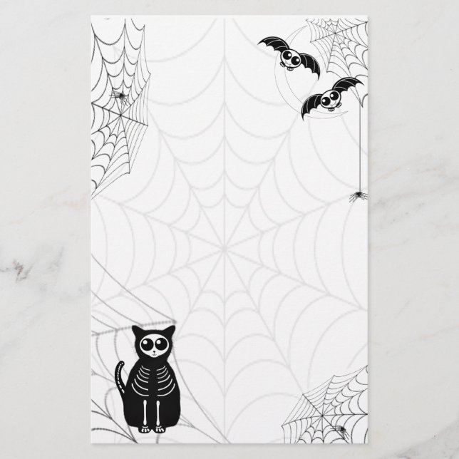 Papelería Pandilla de animales del Skeleton de Halloween (Anverso)