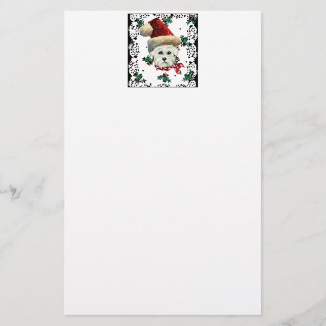 Papelería Papá Noel Westie (Anverso)