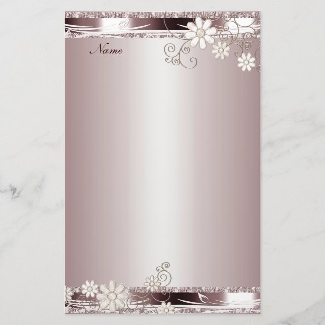 Papelería Papelaria Floral Rosa (Anverso)