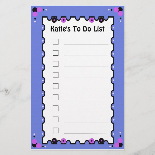 Papelería Para hacer la lista (Anverso)