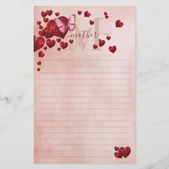 Papelería Para mamá Mariposa Mariposa en forma de Corazón Sa (Anverso)