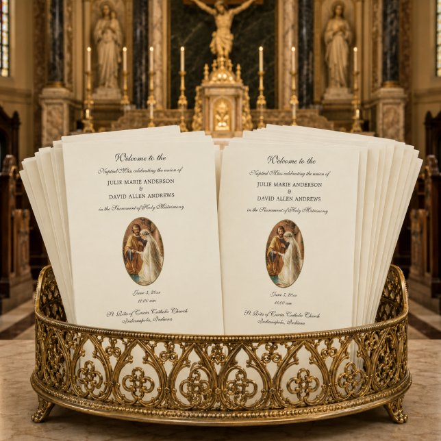 Papelería para programa de boda católica elegante  (Subido por el creador)