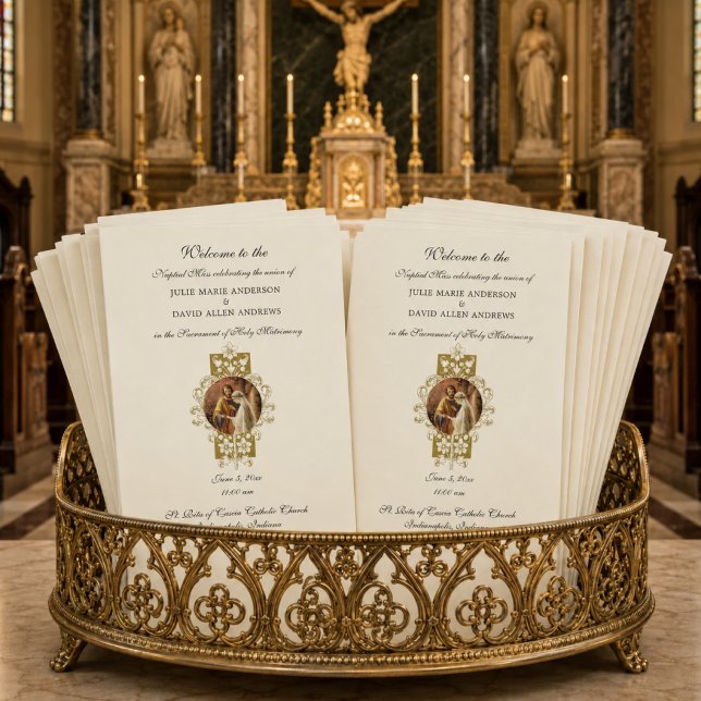 Papelería para programa de boda católica elegante  (Subido por el creador)
