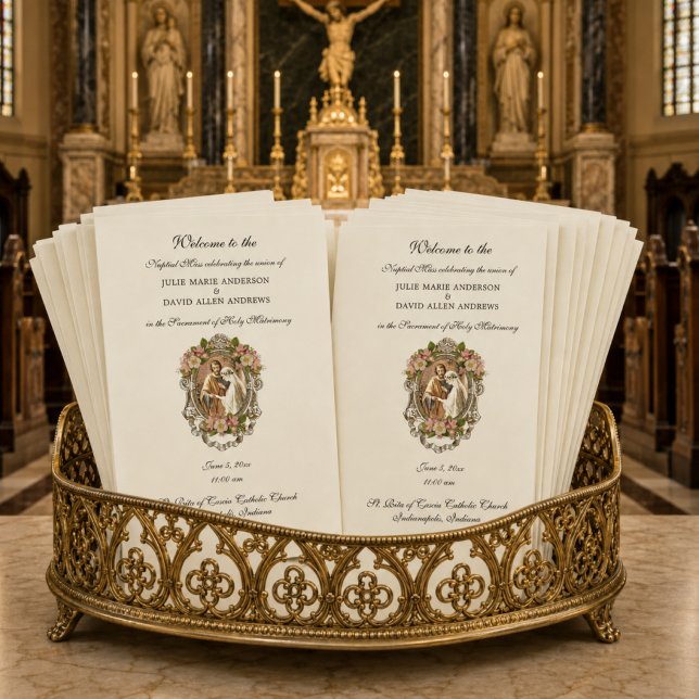 Papelería para programa de boda católica elegante  (Subido por el creador)