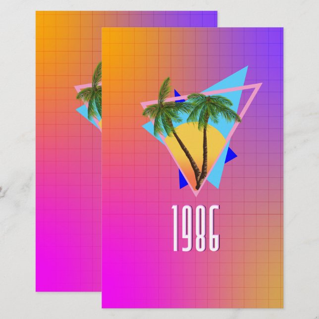Papelería paraíso tropical de 1986 (Anverso / Reverso)