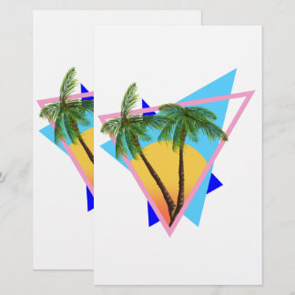 Papelería paraíso tropical de forma años 80