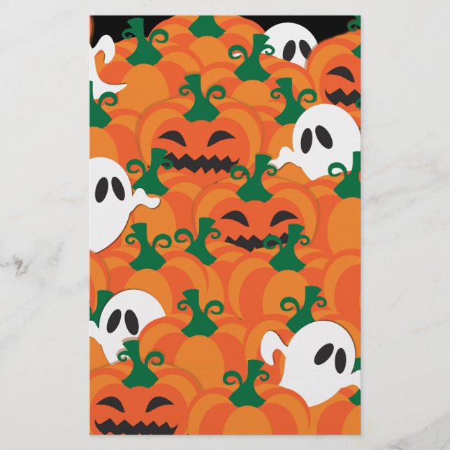 Papelería Parche Halloween Ghosts Haunted Pumpkin (Anverso)