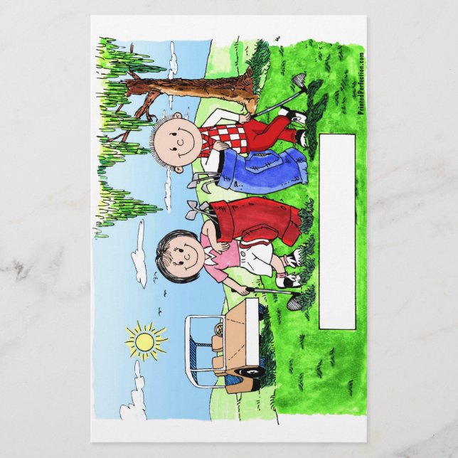 Papelería Pareja de golf - Personalizado personalizado (Anverso)