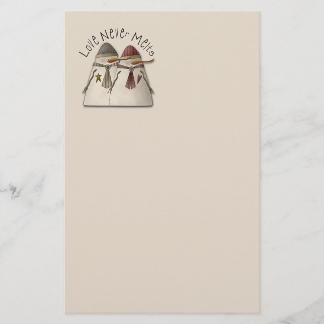 Papelería Pareja de Nieve (Anverso)
