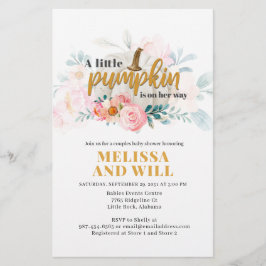 Papelería Parejas Invitación floral de la calabaza de Baby S
