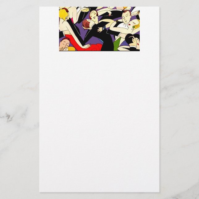 Papelería Parejas Vintage bailando (Anverso)