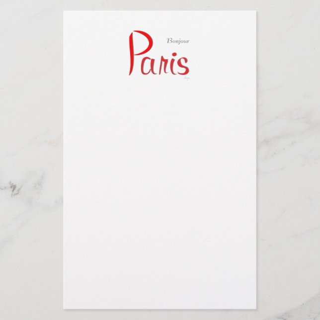 Papelería PARIS Bonjour (Hola) (Anverso)