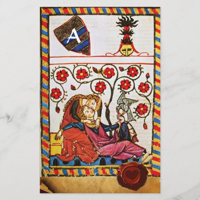 PAPELERÍA PARQUE DE AMOR ETERNO CORAZÓN ROJO SEAL MONOGRAM (Anverso)