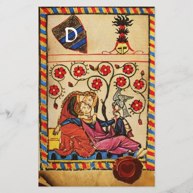 PAPELERÍA PARQUE DE AMOR ETERNO CORAZÓN ROJO SEAL MONOGRAM (Anverso)