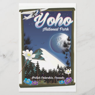 Papelería Parque Nacional Yoho Canadá Póster de viaje vintag