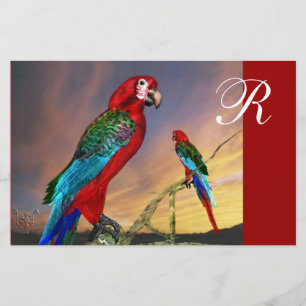 PAPELERÍA PARROS HIPEROS / ARA ROJO MONOGRAMA