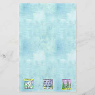 Papelería Parsley Herb Garden Ilustracion Blue Watercolor