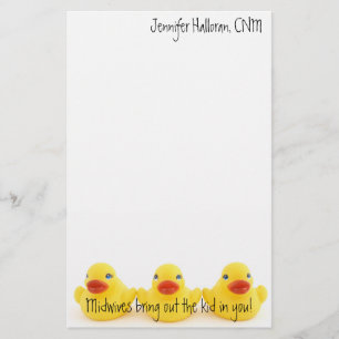 Papelería Parteras y patos de goma amarillos