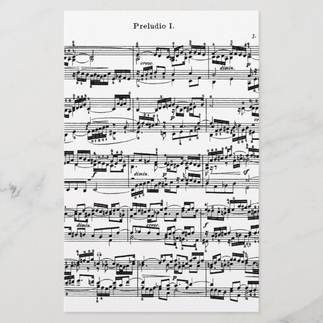 Papelería Partitura de Bach (Anverso)