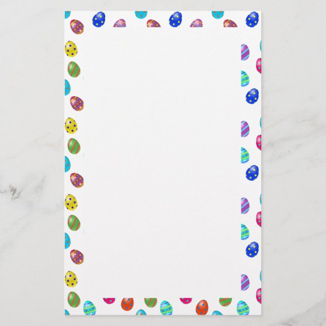 Papelería Pascua de huevos de colores (Reverso)